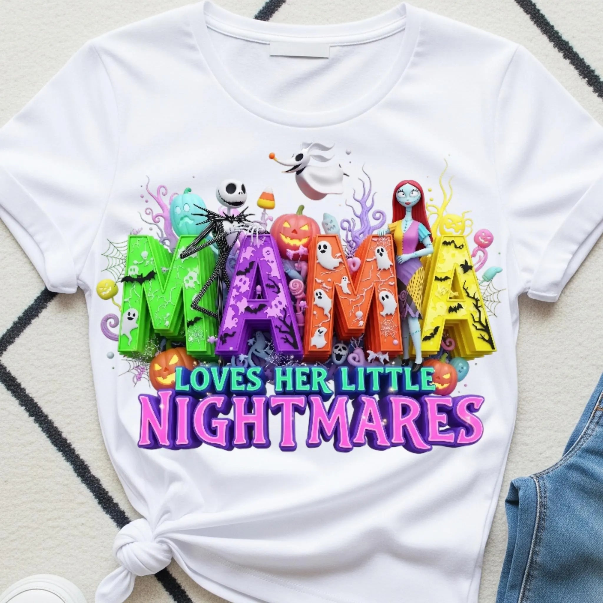 Nightmare Themed Unisex Cotton Crew Tee, Halloween Shirt, Funny Graphic Tee, Gift for Horror Fans, Spooky Apparel, Casual Wear