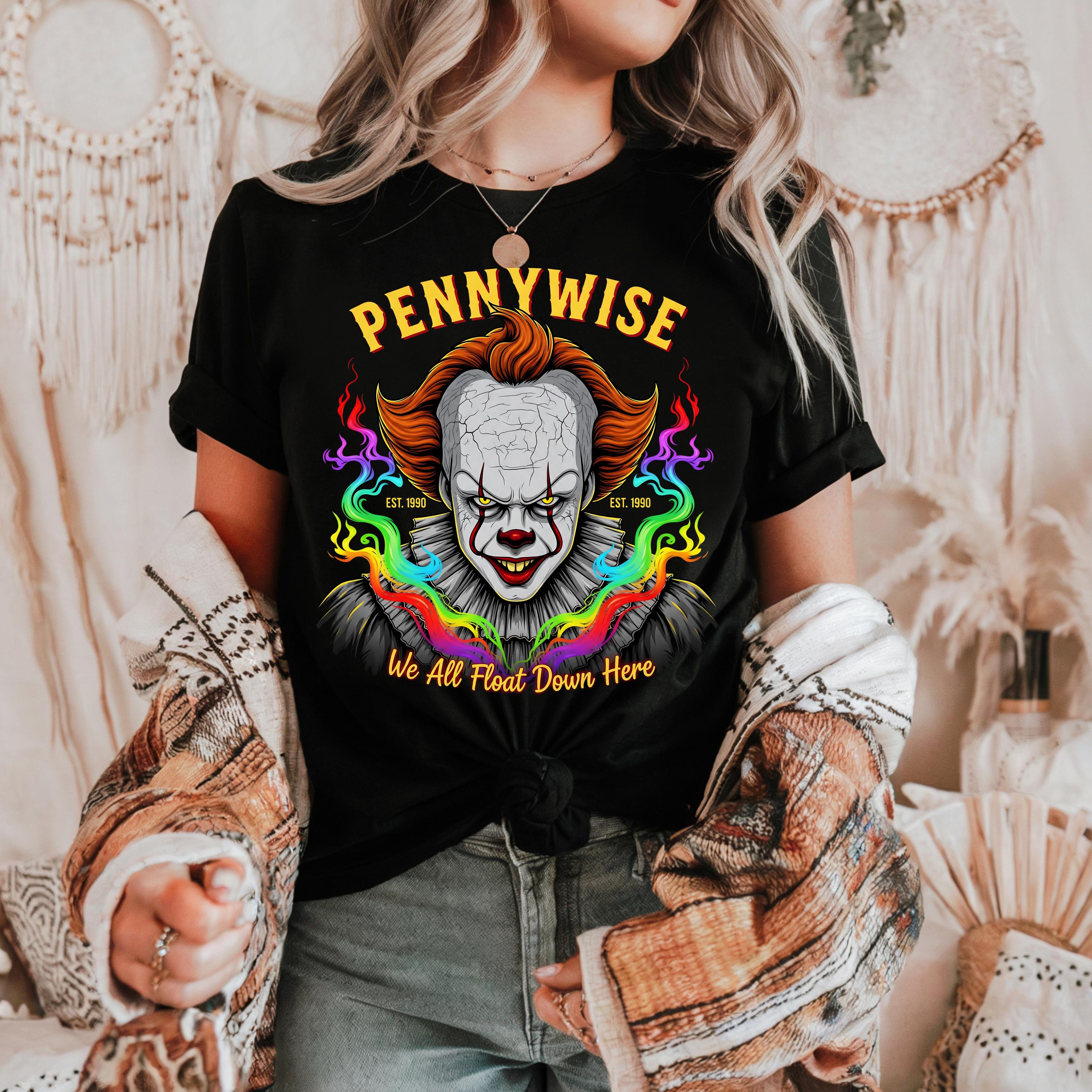 Pennywise Halloween T-Shirt – Scary Clown Graphic Tee for Horror Fans, Trendy Creepy Costume Top
